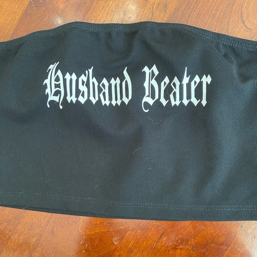 Strapless black Croptop “Husband Beater”